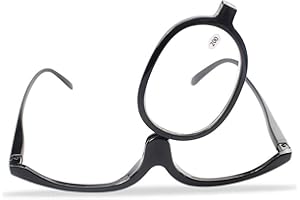 Foldable Makeup Glasses - 200 Degree Rotating Lens, Lightweight Shatter-resistant Cosmetic Eyeglasses for Women
