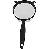 IMUSA IMU-71133W Plastic Strainer, Black, 6-Inch,1 Count (Pack of 1)