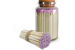 Prime Necessities Wooden Matches, 1.9" Long Matches for Candles, Matches in a Jar, Colored Safety Matches for Lighting Candles with Match Striker On The Jar (110 Matches per Jar) (Purple)