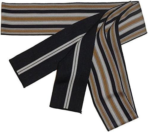 Mens Cotton Navy and Gold Japanese Obi for Wear with Yukata Summer Kimono