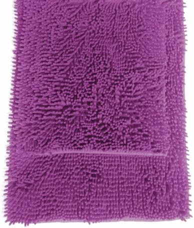 2 Pc Purple High Pile Microfiber Bath Mat Rug Set 20"x 32" and 17"x 24"