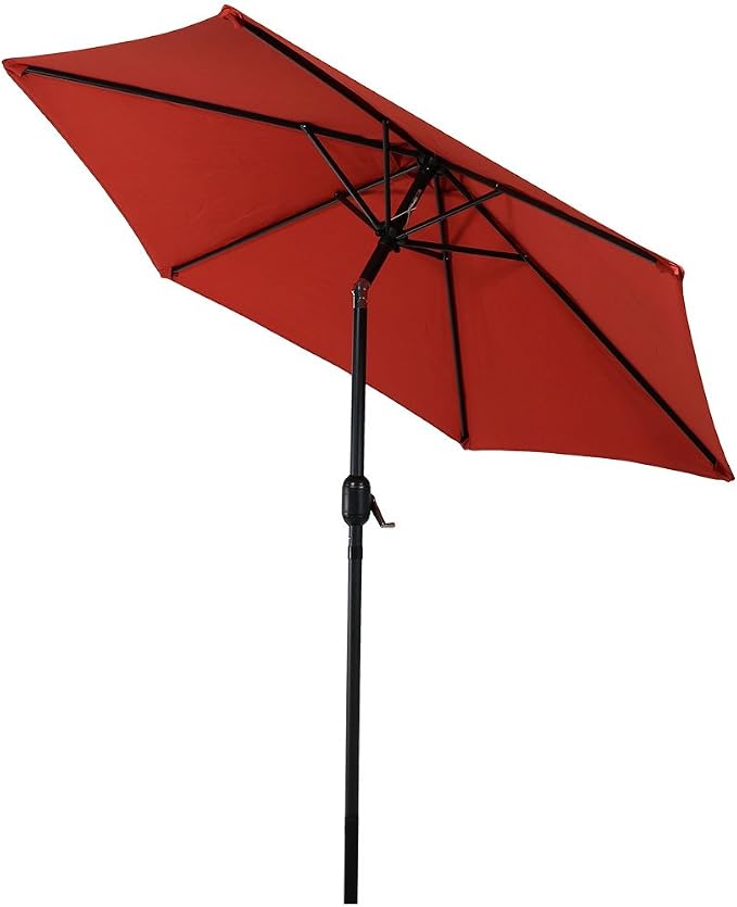 Sunnydaze 7 5 Foot Outdoor Patio Umbrella With Tilt Crank Aluminum Burnt Orange Garden Outdoor Amazon Com