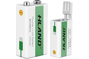 SPYONG Rechargeable 9V Batteries, Premium 9V Batteries for Smoke Alarms, 6F22 9V Lithium Ion Battery for Metal Detector Guitars - 1300 Times Reusable,1200mAh Long Lasting,USB Quick Charge (2 Pack)