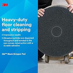 3M Black Stripper Pad 7200, 20 in, 5/Case