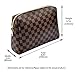 checkered Makeup Bag Travel Cosmetic Bags Shell Shape Checkered toiletry Travel Bag PU Vegan Leather Travel Organizer