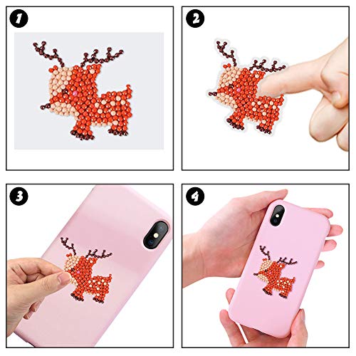 Koogel 30pcs Diamond Painting Stickers，5D DIY Kids Diamond Painting Kids Diamond Art Diamond Painting Kits for Kids for Paint by Numbers Diamonds Children Adult Beginners