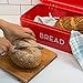 Now Designs Metal Bread Storage Bin, Red, 16x9x6.5 inches