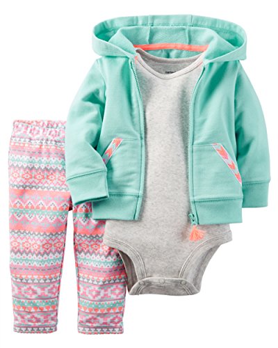 Carter s baby girls  3-piece geo hoodie set 12 months