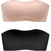 YESLAU Strapless Bra for Teens Girls Strapless Bras Kids Tube Top Bandeau Bra 10-12 12-14 14-16 with Detachable Straps