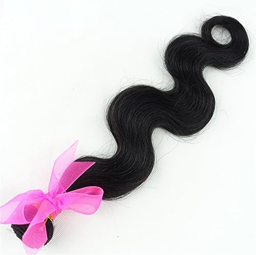 Xiaoliangyiyz 1 Bundle Brazilian Virgin Hair Body Wave Weft Remy Unprocessed Human Hair Weaving Black Color Hair Weave Wavy Extension (Only 1 bundle 10'')