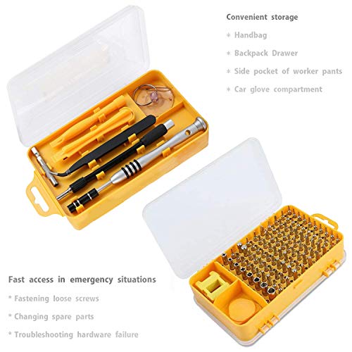 Precision Screwdriver Set, Apsung 110 in 1 Professional Screwdriver set, Multi-function Magnetic Repair Computer Tool Kit Compatible with iPhone/Ipad/Android/Laptop/PC etcÂ  (Yellow)