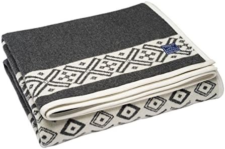 Faribault Woolen Mill Tofte Fair Isle Blanket, Natural/Heather Charcoal