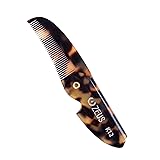 ZEUS Folding Mustache Comb, Handmade Saw-Cut Best