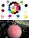 Kobwa(TM) Novelty Rabbit Fur Ball Charm Key Chain for Car Key Ring or Bag ,Mint Green with Kobwa's Keyring