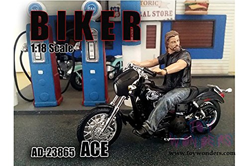 23865 American Diorama Figurine - Biker Ace (1/18 y6301893f scale, Black with Blue) 23865 diecast car 755yw8y41p model 23865 American Diorama Figurine - Biker Ace 1:18 scale m