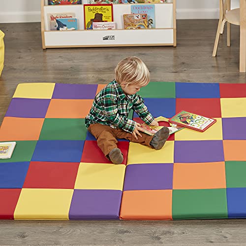 ECR4Kids SoftZone Patchwork Toddler Activity Mat, Colorful Baby Crawling and Tummy Time Foam Pad