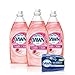 Dawn Gentle Clean Liquid Dish Soap (3 Count) + Non-Scratch Sponge (2 Count), Pomegranate & Rose Water, 1 Set