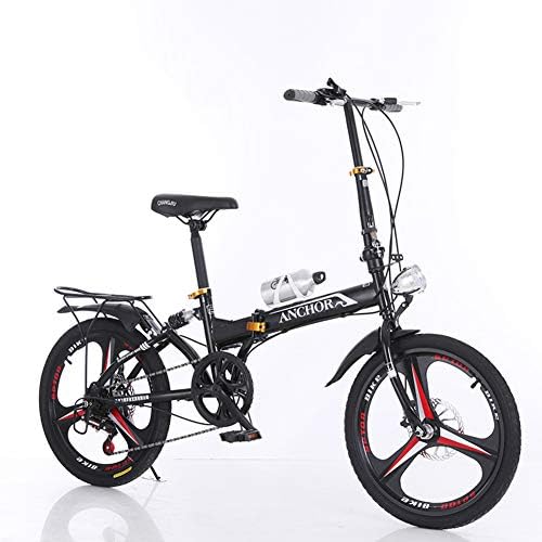 City Bike Unisex Adults Folding Mini Bicycles Lightweight For Men Women Ladies Teens Classic Commuter With Adjustable Handlebar & Seat,aluminum Alloy Frame,6 speed - 20 Inch Wheels
