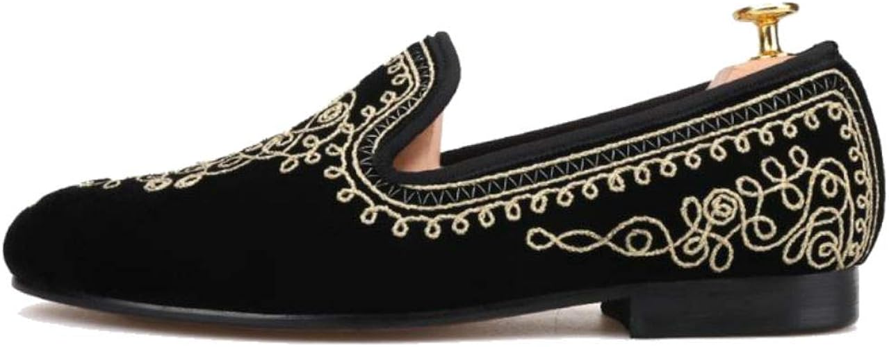 gold embroidered shoes