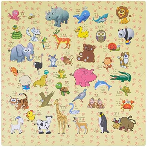 4ピースベビークロールマットevaプレイマット子供のアルファベット動物パズルフロアマット滑り