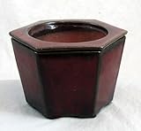Self Watering Glazed Ceramic Pot - Red - 6 3/8