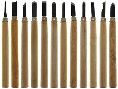 12 Piece Wood Carving Chisel Set with Stone 5.25in
