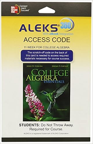 Aleks 360 Access Card 11 Weeks For College Algebra Essentials Coburn John Coffelt Jeremy Aleks Corporation 9780078037627 Books