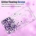 V20 Case,Shiny Glitter Moving Liquid Clear with TPU Bumper Protective Back Cute Girls Case for V20 Purple…
