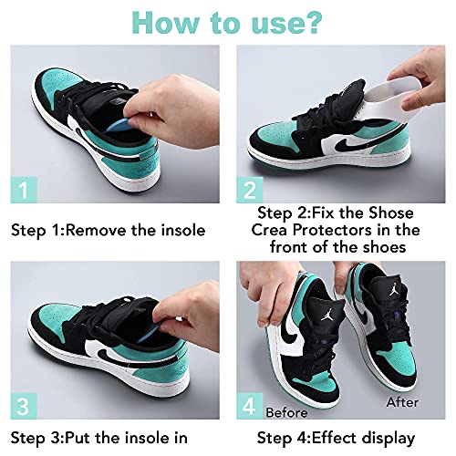 2 Pairs NURWOUE Shoes Crease Guards, Toe Box Crease Preventers, Against Sneaker Shoes Creases, Anti-Wrinkle Shoes Crease Protectors for Men\'s 7-12/ Women\'s 5.5-8.5