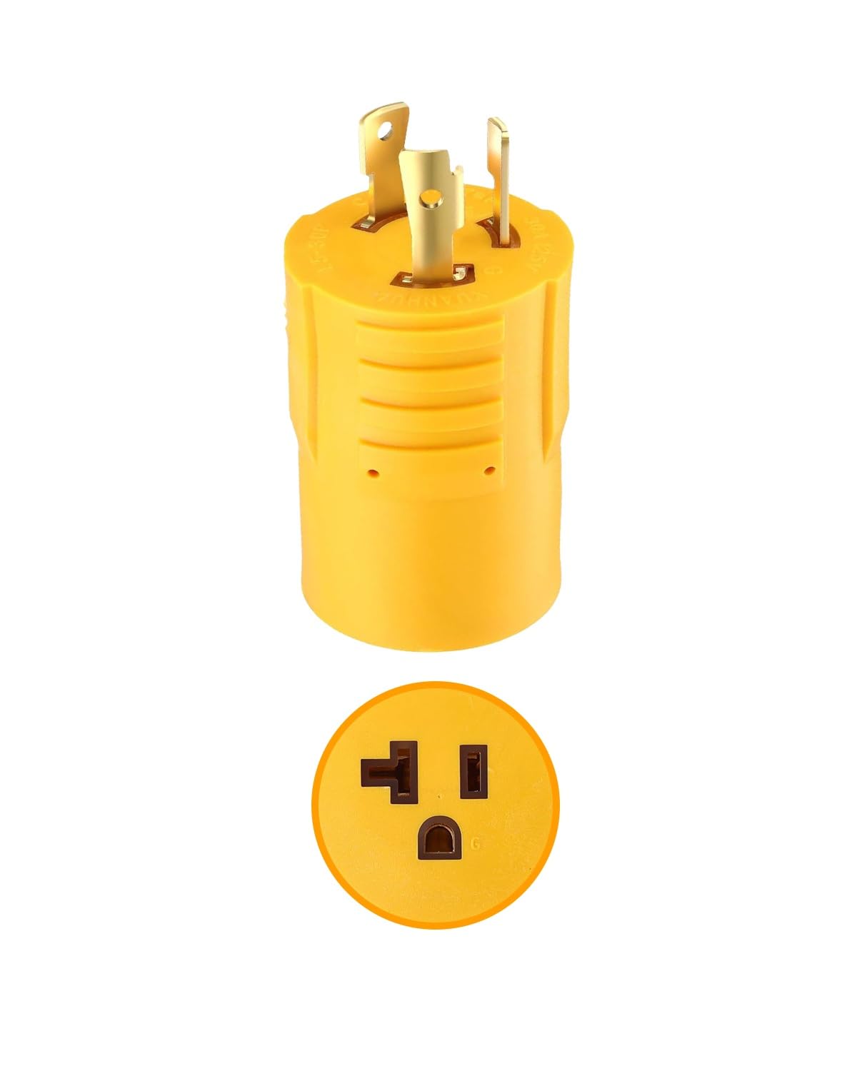 Photo 1 of 30 Amp to 110 V 15 Amp / 20 Amp RV Plug Adapter, Twist Lock Adapter 3 Prong Male Plug to 3 Prong Female, NEMA L5-30P to NEMA 5-15R 5-20R Plug Adapter, for RV EV Camper Generator