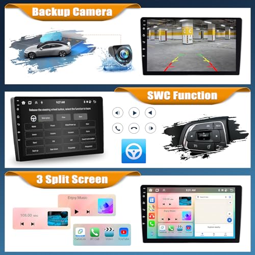 For Peugeot 208/2008 2012-2018, Android 15, 4G+64G 8Core GOHHDL Car Radio 2Din for Peugeot 208/2008, 10.1 Inch Touch Screen with Navi GPS WiFi EQ Bluetooth Radio FM/RDS SWC Camera+Mic