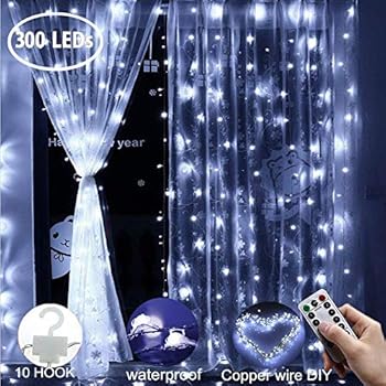 Amazon Com Curtain String Lights 300 Leds Window Curtain Fairy