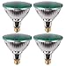 7Pandas PAR38 LED Flood Light Bulb, 90W Equivalent Halogen Bulb, ETL Listed, Full Glass Body, 14W 1200 LM, Outdoor and Indoor Home Decor, Pack of 4, Green
