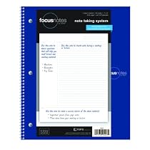 TOPS FocusNotes Note Taking System 1-Subject Notebook, 11 x 9 Inches, White, 100 Sheets (90223)