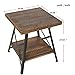 Harper & Bright Designs Lindor Collection Solid Wood End Table with Metal Legs,Living Room Set/Rustic Brown