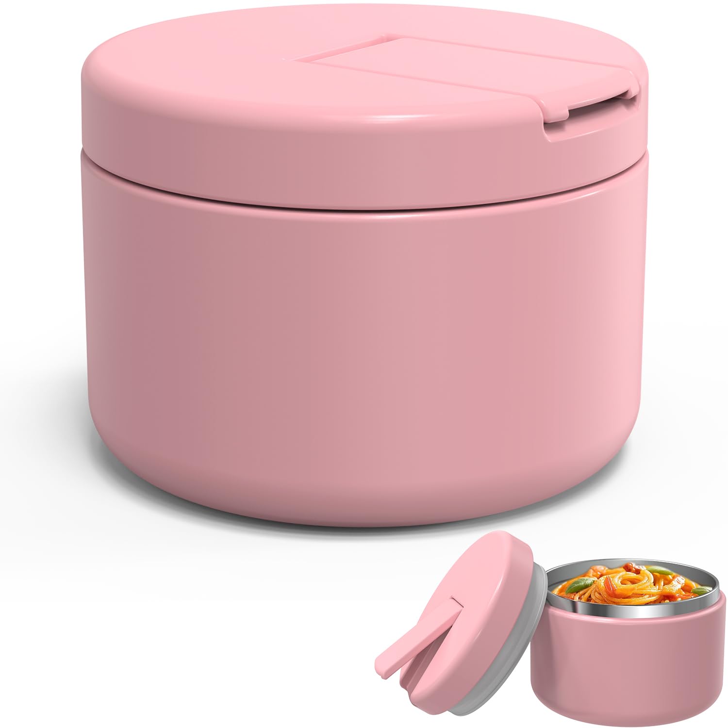 Photo 1 of LOHASOK 12oz Food Thermo for Hot Food Insulated Vacuum Soup Jar with Buckle Lid, Stainless Steel Wide Mouth Leak Proof Lunch Container