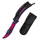 TitanFan Practice Butterfly Knife Butterfly Comb Tool, Unsharpened Blade (Sakura Color)