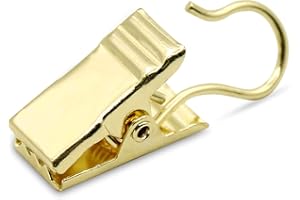 Coideal Small Curtain Clips Gold - 100 Pack Stainless Steel Curtain Hooks for Hanging Party String Lights Indoor, Art Crafts, Christmas Wedding Decoration (Light Gold)