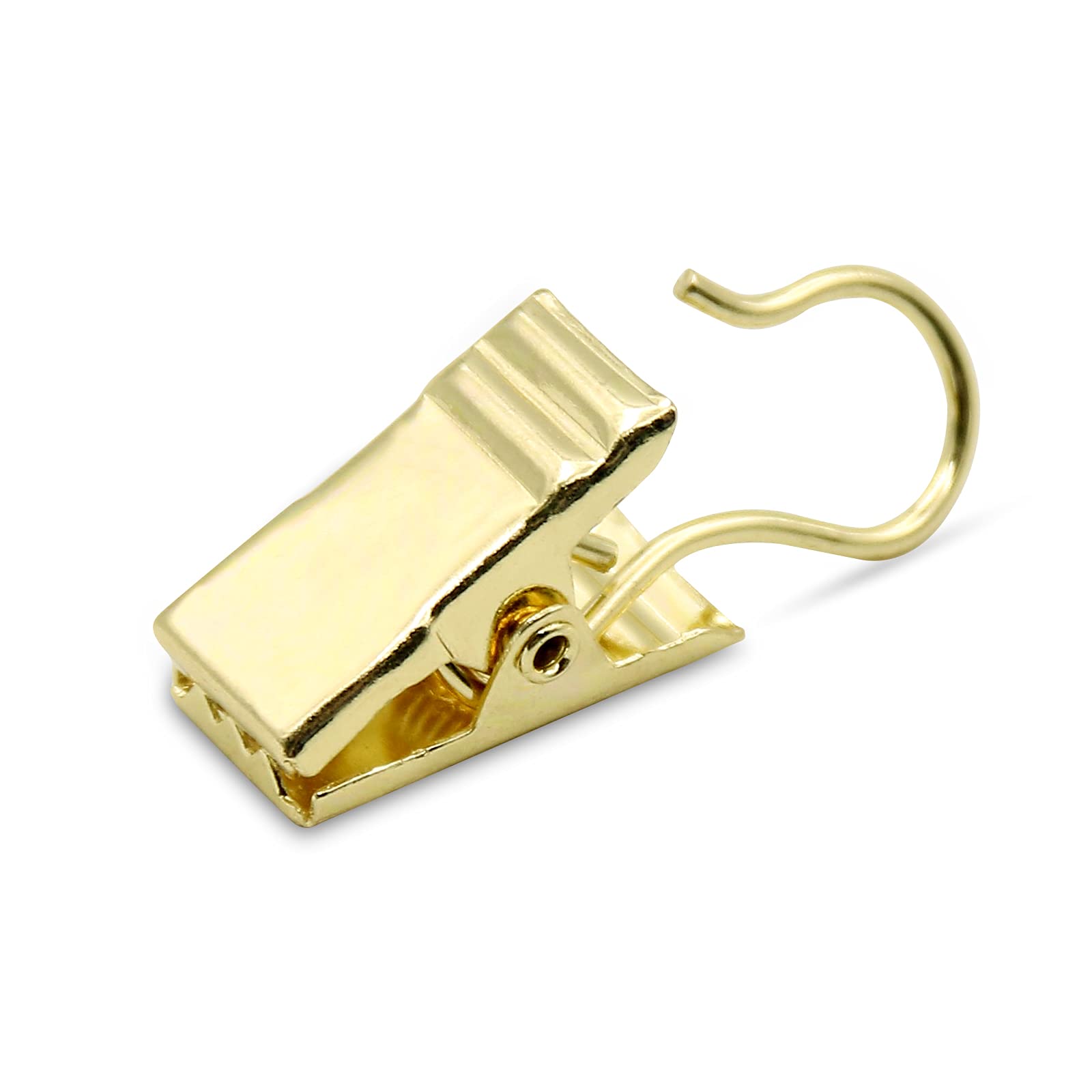 Coideal Curtain Clips Hooks Gold - 100 Pack Small Stainless Steel Curtain Rail Clips Heavy Duty for Hanging Pictures, Drapery Outdoor Lights