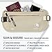 VENTURE 4TH Travel Money Belt - Slim Passport Holder RFID Blocking Travel Pouch to Protect Cash, Credit Cards and Travel Documents (Beige)