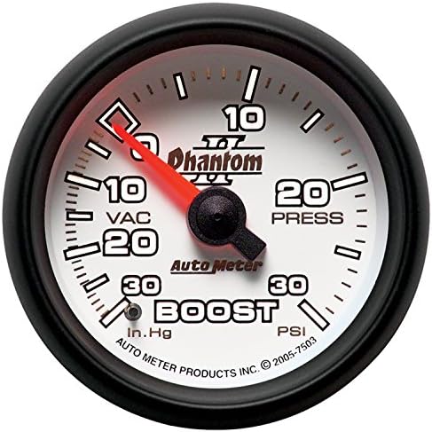Auto Meter 7503 Phantom II 2-1/16" 30 in. Hg/30 PSI Mechanical Vacuum/Boost Gauge