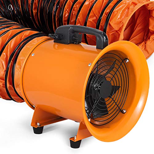 OrangeA Utility Blower Fan 10 inch Portable Ventilator High Velocity Utility Blower Mighty Mini Low Noise with 10M Duct Hose (10 inch Fan with 10M Hose) - Thumbnail 6