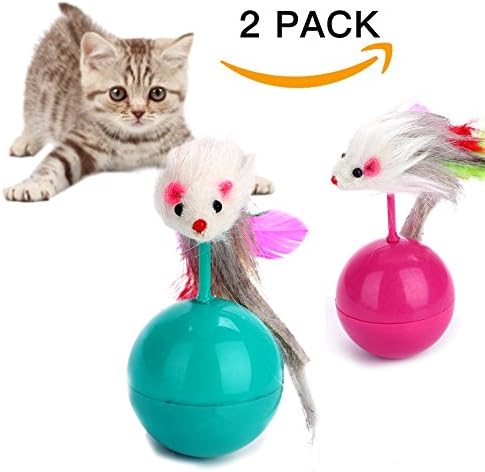Innovative Life Cat Tumbler Toy,Catnip Mice Toy,Cat Teaser,2 Pack Roly-poly