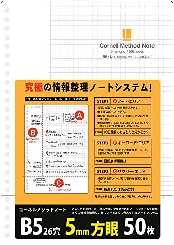 Gakken Suteifuru B5 loose-leaf Cornell method note grid 10 pack set D02415