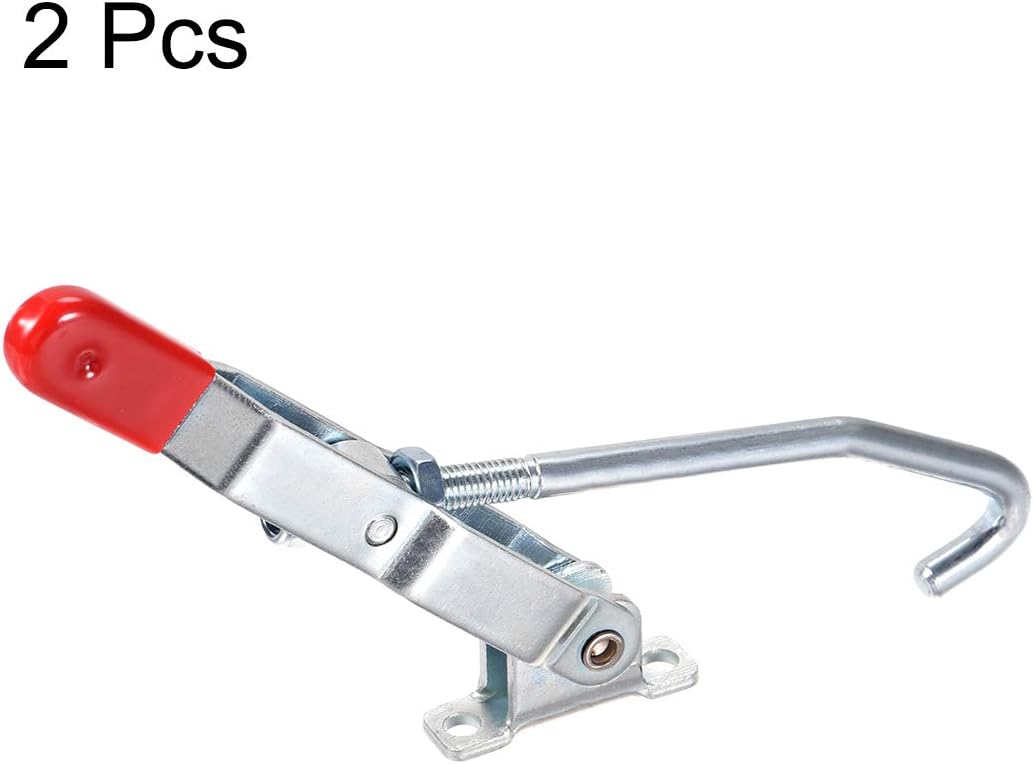 sourcing map 375lbs Capacity Quick Holding Latch Action Pull J Hook Toggle Clamp, 2 Pcs, Red, 375lbs,2 Pcs - Image 4