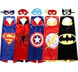 Hasaker Comics Cartoon Hero Holiday gift Dress Up Satin Cape with Felt Mask Costume 5pcs