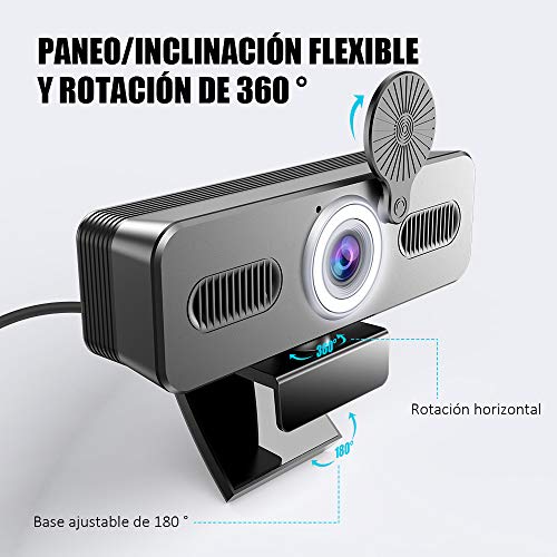 Belnk A9C Webcam mit Ringlicht, FHD 1080P Webcam mit Mikrofon und Streaming Webcam, Plug & Play Webkamera, Einstellbare Helligkeit, USB Webcam für PC Desktop Laptop MAC, Zoom Skype YouTube