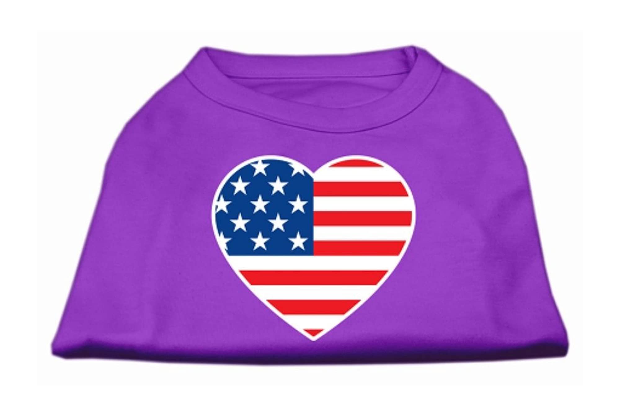 Mirage American Flag Heart Screen Print Shirt, XXX-Large, Purple
