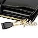 YALUXE Women's RFID Blocking Large Capacity Luxury Wax Genuine Leather Clutch Wallet Multi Card Organizer Black