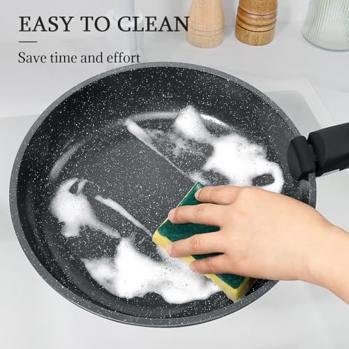 GiPP Ceramic Coating Pots and Pans Set Non Stick, 11Pcs Detachable Handle Cookware Sets, Non Toxic Induction Kitchen Pot and Pan with Removable Handle, Healthy RV Cookware, Dishwasher＆Oven Safe Grey